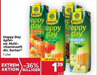 Billa Happy Day Apfel-od.Multi-vitaminsaft div. Sorten¹ 1 Liter Angebot