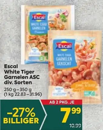 Billa Escal White Tiger Garnelen ASC div. Sorten 250 g- 350 g Angebot