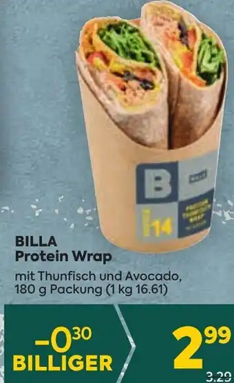Billa BILLA Protein Wrap He mit Thunfisch und Avocado, 180 g Packung Angebot