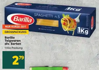 Billa Barilla Teigwaren div. Sorten 1 Kilo Packung Angebot