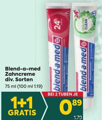 Billa Blend-a-med Zahncreme div. Sorten 75 ml Angebot