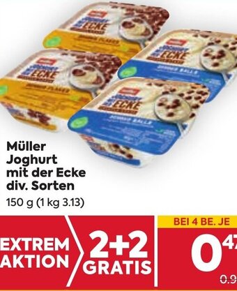 Billa Müller Joghurt mit der Ecke div. Sorten 150 g Angebot