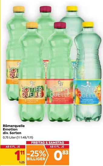 Billa Römerquelle Emotion div. Sorten 0,75 Liter Angebot
