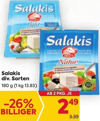 Billa Salakis div. Sorten 180 g Angebot