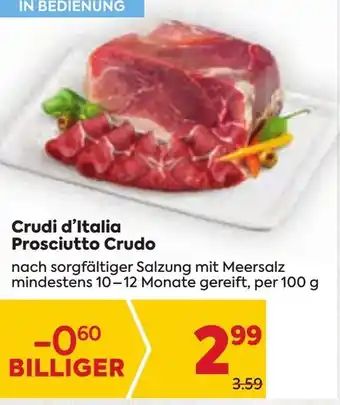 Billa Crudi d'Italia Prosciutto Crudo per 100 g Angebot