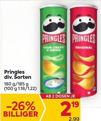 Billa Pringles div. Sorten 180 g/ 185 g Angebot