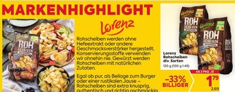 Billa Lorenz Rohscheiben div. Sorten 120 g Angebot