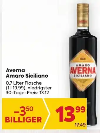 Billa Averna Amaro Siciliano 0,7 Liter Flasche Angebot