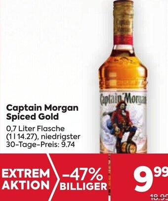 Billa Captain Morgan Spiced Gold 0,7 Liter Flasche Angebot