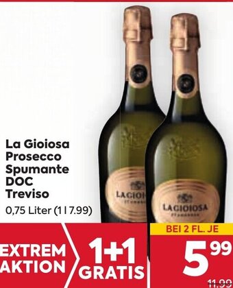 Billa La Gioiosa Prosecco Spumante DOC Treviso 0,75 Liter Angebot