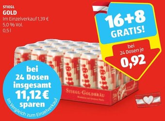 Hofer STIEGL GOLD 0,5 L Angebot