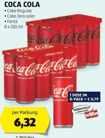 Hofer COCA COLA 8x330 ml Angebot