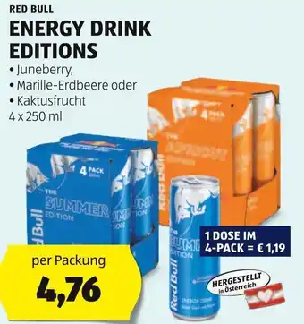 Hofer RED BULL ENERGY DRINK EDITIONS 4 x 250 ml Angebot