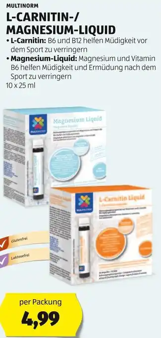 Hofer MULTINORM L-CARNITIN-/ MAGNESIUM-LIQUID 10 x 25 ml Angebot