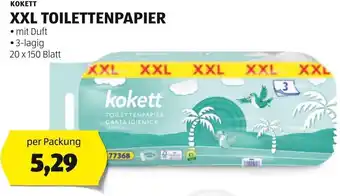 Hofer KOKETT XXL TOILETTENPAPIER 20 x 150 Blatt per Packung Angebot
