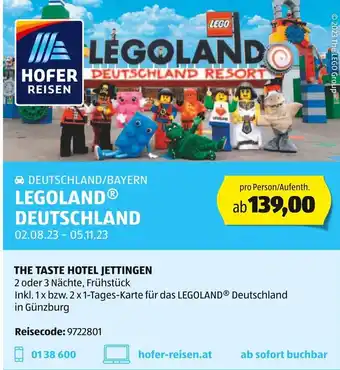 Hofer DEUTSCHLAND/BAYERN LEGOLAND® DEUTSCHLAND Angebot