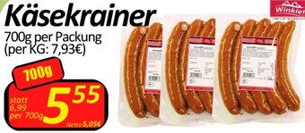 Wurstico Käsekrainer 700g per Packung Angebot