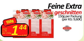 Wurstico Feine Extra geschnitten 150g per Packung Angebot