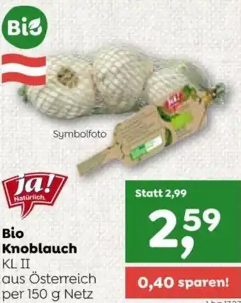 ADEG Bio Knoblauch KL II aus Österreich per 150 g Netz Angebot