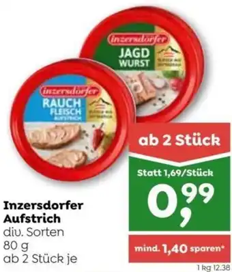 ADEG Inzersdorfer Aufstrich diu. Sorten 80 g ab 2 Stück je Angebot