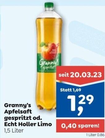 ADEG Granny's Apfelsaft gespritzt od. Echt Holler Limo 1,5 Liter Angebot