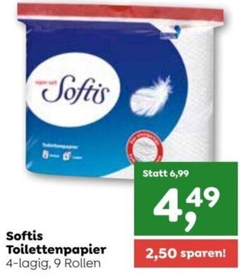 ADEG Softis Toilettenpapier 4-lagig, 9 Rollen Angebot