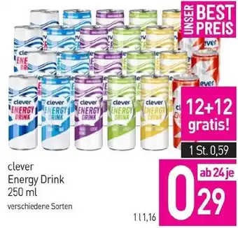 Sutterlüty clever Energy Drink 250 ml verschiedene Sorten Angebot