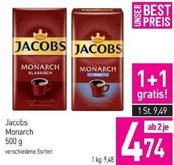 Sutterlüty Jacobs Monarch 500 g Angebot