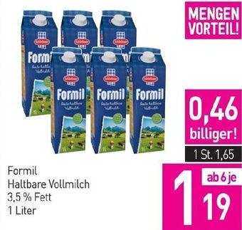 Sutterlüty Formil Haltbare Vollmilch 3,5% Fett 1 Liter Angebot