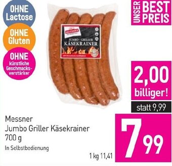 Sutterlüty Messner Jumbo Griller Käsekrainer 700 g Angebot