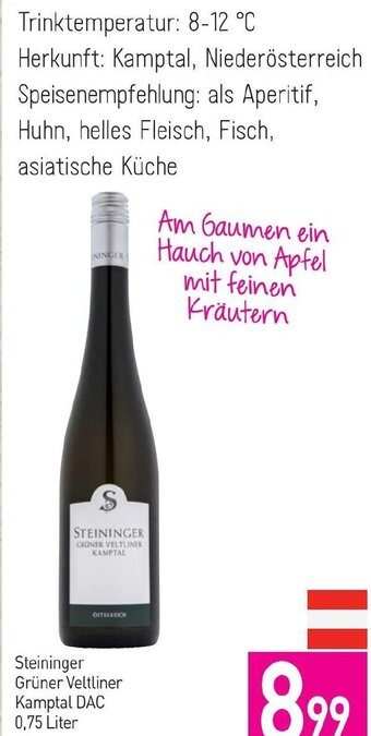 Sutterlüty Steininger Grüner Veltliner Kamptal DAC 0,75 Liter Angebot