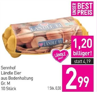 Sutterlüty Sennhof Ländle Eier aus Bodenhaltung Gr. M 10 Stück Angebot