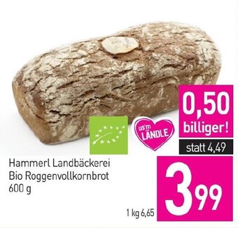Sutterlüty Hammerl Landbäckerei Bio Roggenvollkornbrot 600 g Angebot