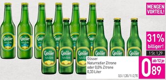 Sutterlüty Gösser Naturradler Zitrone oder 0,0% Zitrone 0,33 Liter Angebot