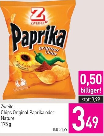 Sutterlüty Zweifel Chips Original Paprika oder Nature 175 g Angebot