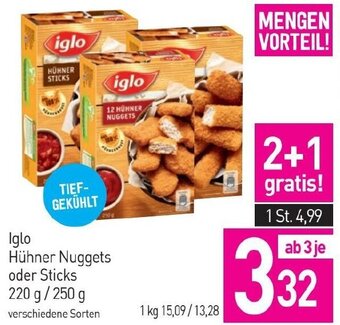 Sutterlüty Iglo Hühner Nuggets oder Sticks 220 g/ 250 g Angebot