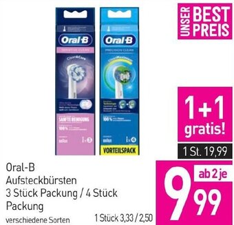 Sutterlüty Oral-B Aufsteckbürsten 3 Stück Packung / 4 Stück Packung Angebot