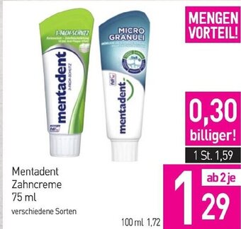 Sutterlüty Mentadent Zahncreme 75 ml Angebot