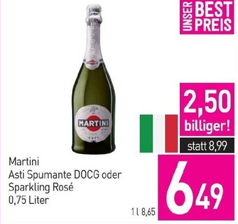 Sutterlüty Martini Asti Spumante DOCG oder Sparkling Rosé 0,75 Liter Angebot