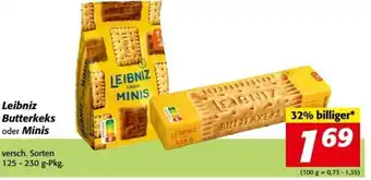Nah&Frisch Leibniz Butterkeks oder Minis versch. Sorten 125-230 g Angebot