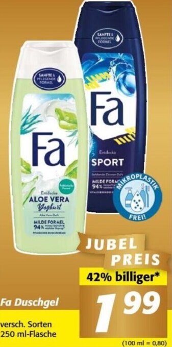 Nah&Frisch Fa Duschgel versch. Sorten 250 ml-Flasche Angebot