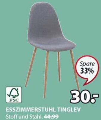 JYSK ESSZIMMERSTUHL TINGLEV Stoff und Stahl. Angebot