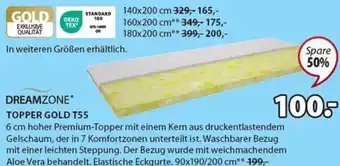 JYSK TOPPER GOLD T55 6 cm hoher Premium-Topper 90x190/200 cm Angebot