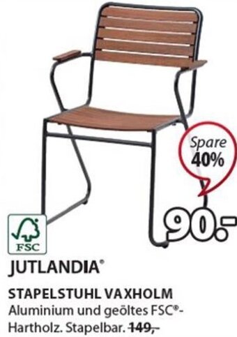 JYSK STAPELSTUHL VAXHOLM Aluminium und geöltes FSC®-Hartholz. Stapelbar. Angebot