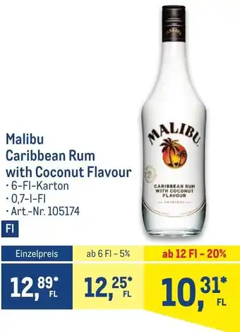 Metro Malibu Caribbean Rum with Coconut Flavour • 6-Fl-Karton Angebot