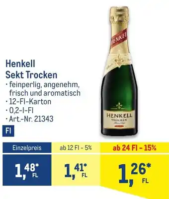 Metro Henkell Sekt Trocken • 12-Fl-Karton Angebot