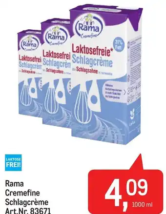 Metro Rama Cremefine Schlagcrème Art.Nr. 83671 1000 ml Angebot