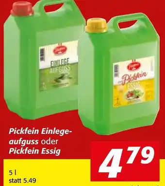 Pickfein Einlege-aufguss oder Pickfein Essig 5 l