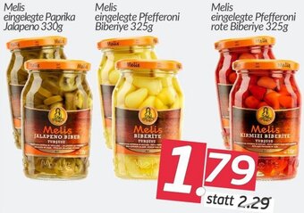 ETSAN Melis eingelegte Paprika Jalapeno 330g, Pfefferoni Biberiye 325g, Pfefferoni rote Biberiye 325g Angebot
