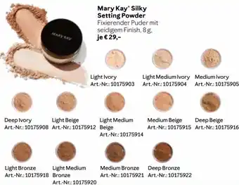 Mary Kay® Silky Setting Powder Fixierender Puder mit seidigem Finish, 8 g